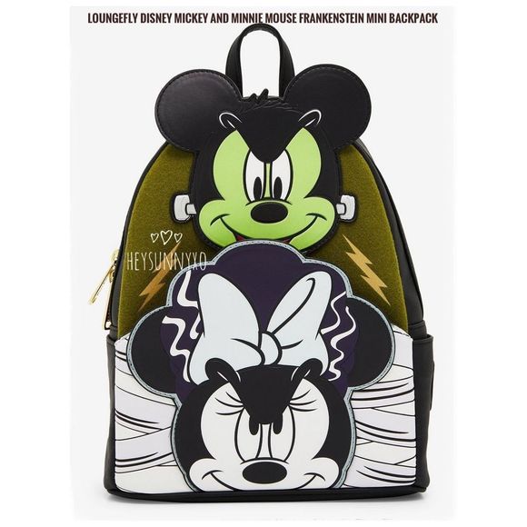 Loungefly Handbags - Loungefly Disney Mickey and Minnie Mouse Frankenstein Mini Backpack
